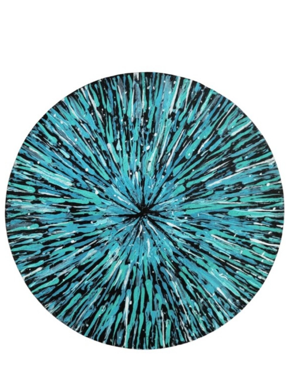 Hand Crafted Abstract Design Round  12 x 12 Inches Canvas Painting